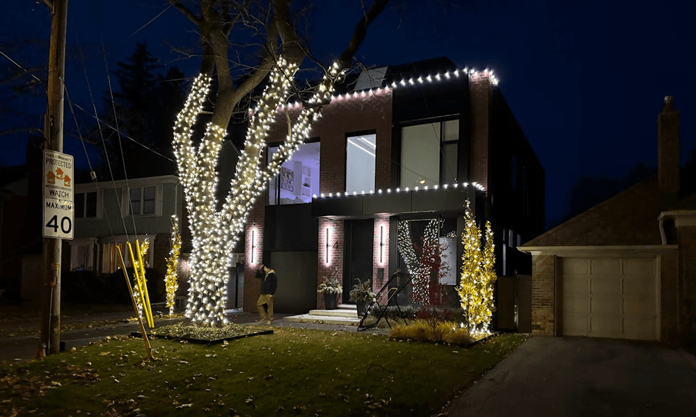 Professional Christmas lighting installation by Classic Christmas Lighting in Southern Ontario